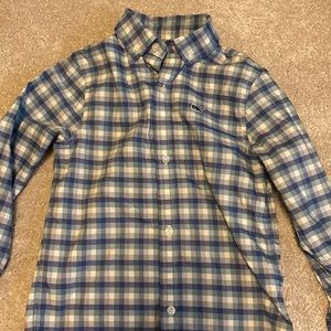 Vineyard vines performance shirt 4T blue and white and green plaid boys